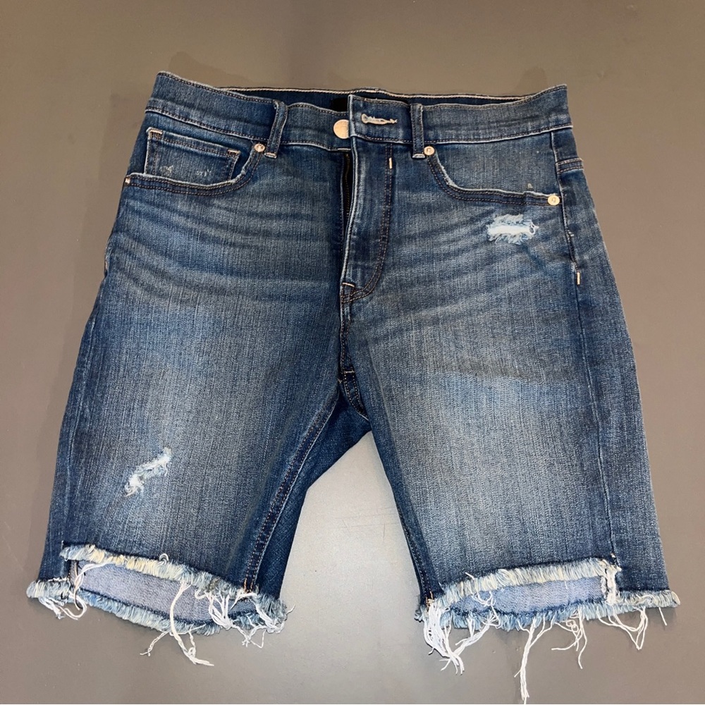 Express Women's Blue Denim Bermuda High Rise Jean Shorts Size 4